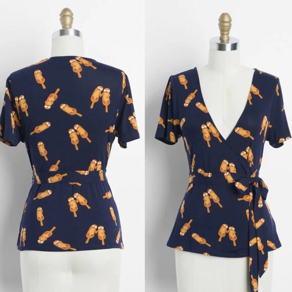 Modcloth Tops - Modcloth The Surplice Is Right Faux-Wrap Top XL